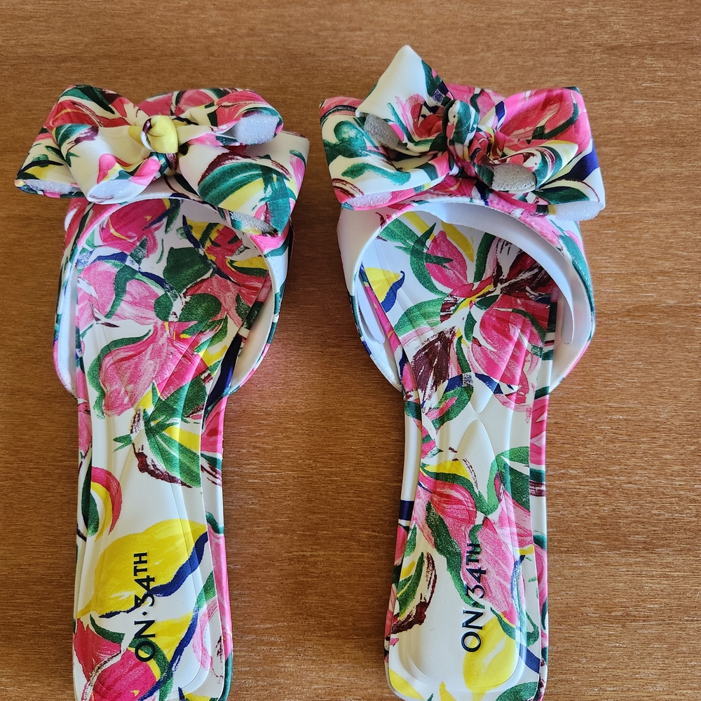 Colorful Floral Bow Sandals